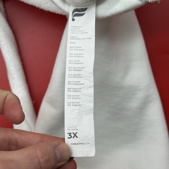 Fabletics Skye Tie Plus Women's Size 3X White Open Back Pullover Sweatshirt - Picture 7 of 11